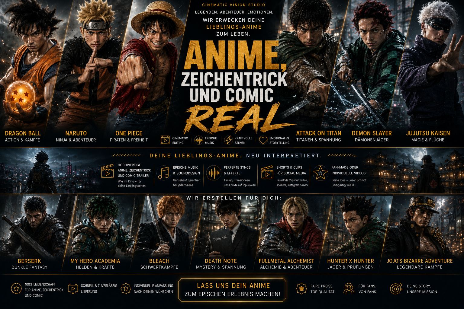 Anime, Zeichentrick und Comic Real
